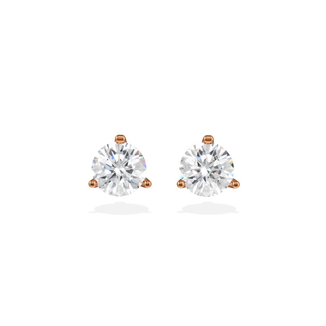 Earrings Pure 1ct x2 - 18k rose gold lab grown diamond Loyale Paris