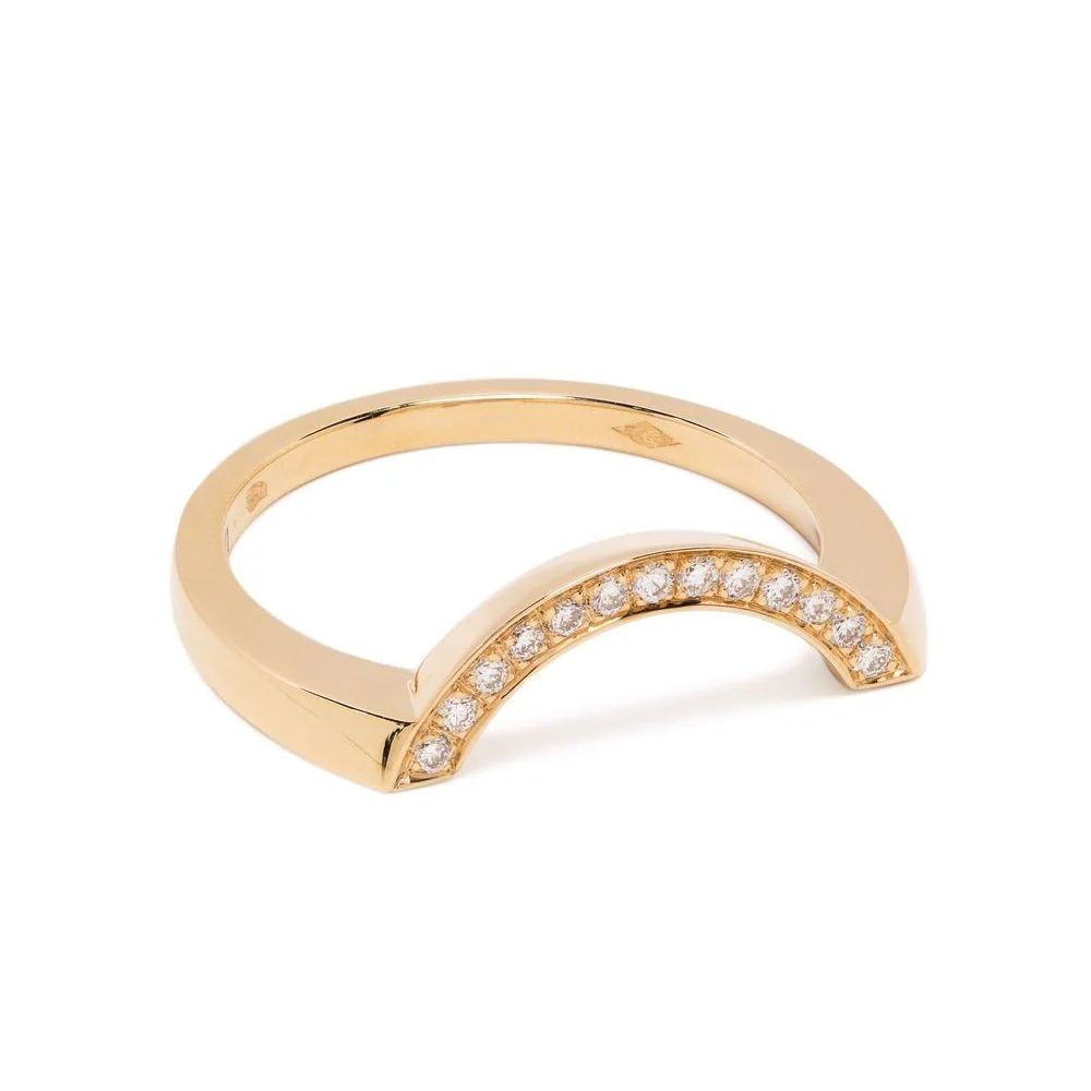 Ring Intrépide grand arc pavée - 18k yellow gold lab grown diamond Loyale Paris