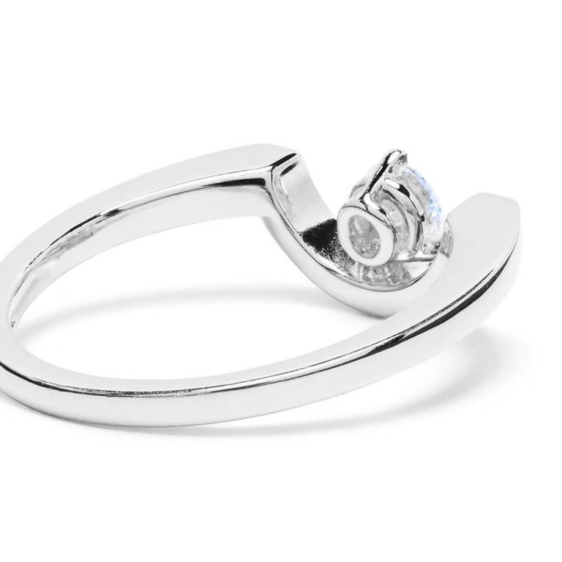 Ring Intrépide petit arc 025ct - 18k white gold lab grown diamond Loyale Paris 5