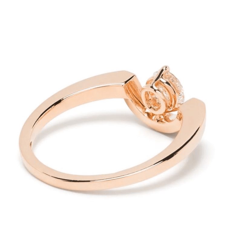 Ring Intrépide petit arc 05ct - 18k rose gold lab grown diamond Loyale Paris 4