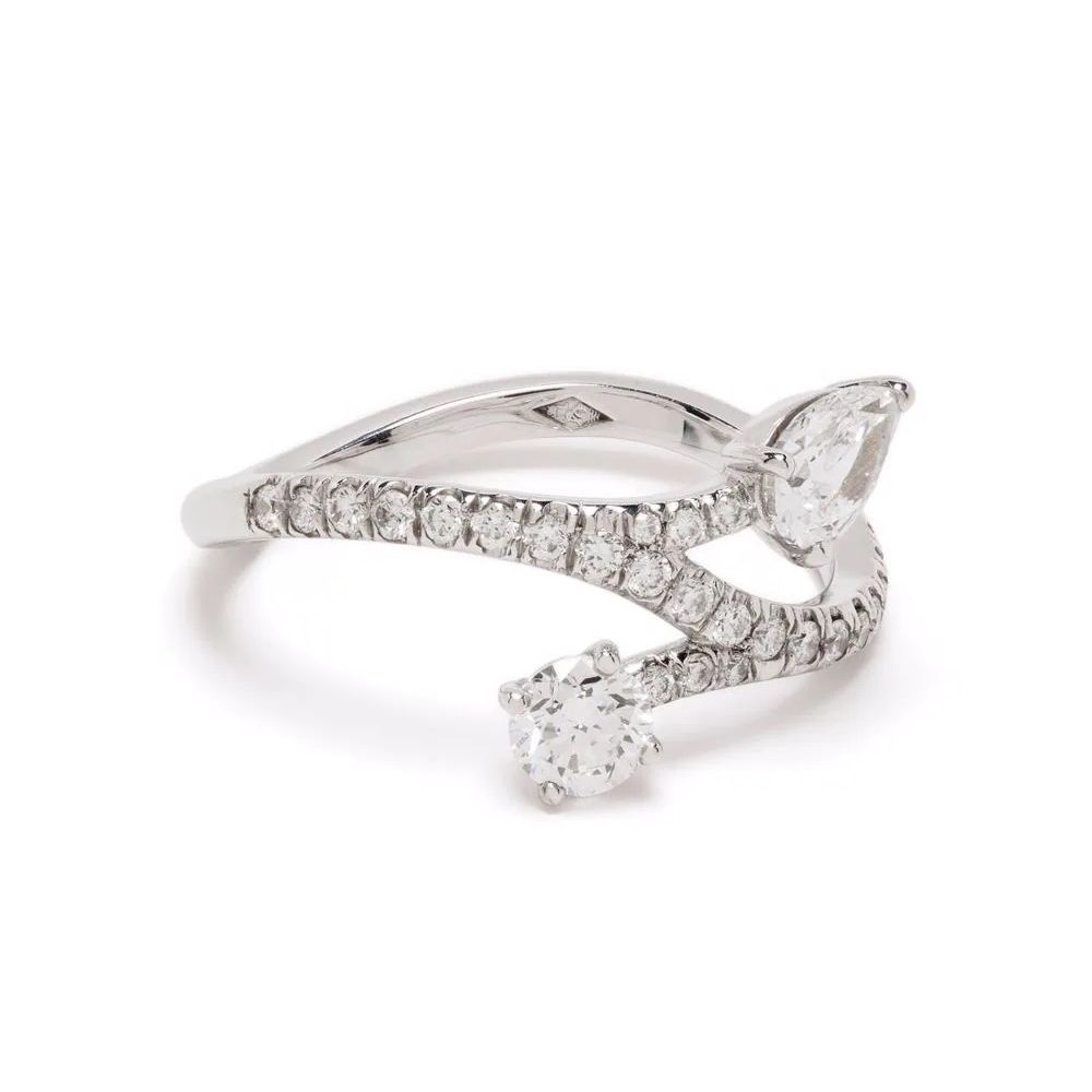 Love Ring Toi-Moi Toujours 025ct 035ct pavée - 18k white gold lab grown diamond Loyale Paris