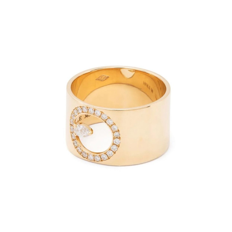 Pinky Ring Collaboration Benedicte Burguet - 18k yellow gold lab grown diamond Loyale Paris 1