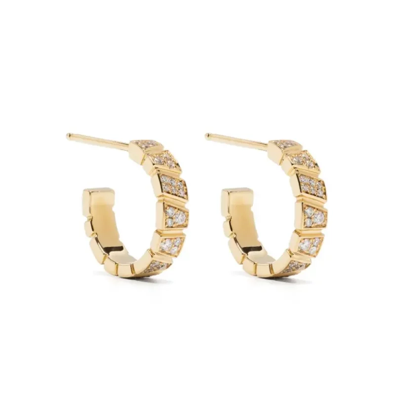 Earrings Ride & Love pavées Small - 18k recycled yellow gold lab grown diamonds loyale paris fine jewelry 1