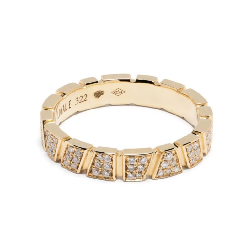 Ring Ride & Love pavée - 18k recycled yellow gold lab grown diamonds loyale paris fine jewelry 1