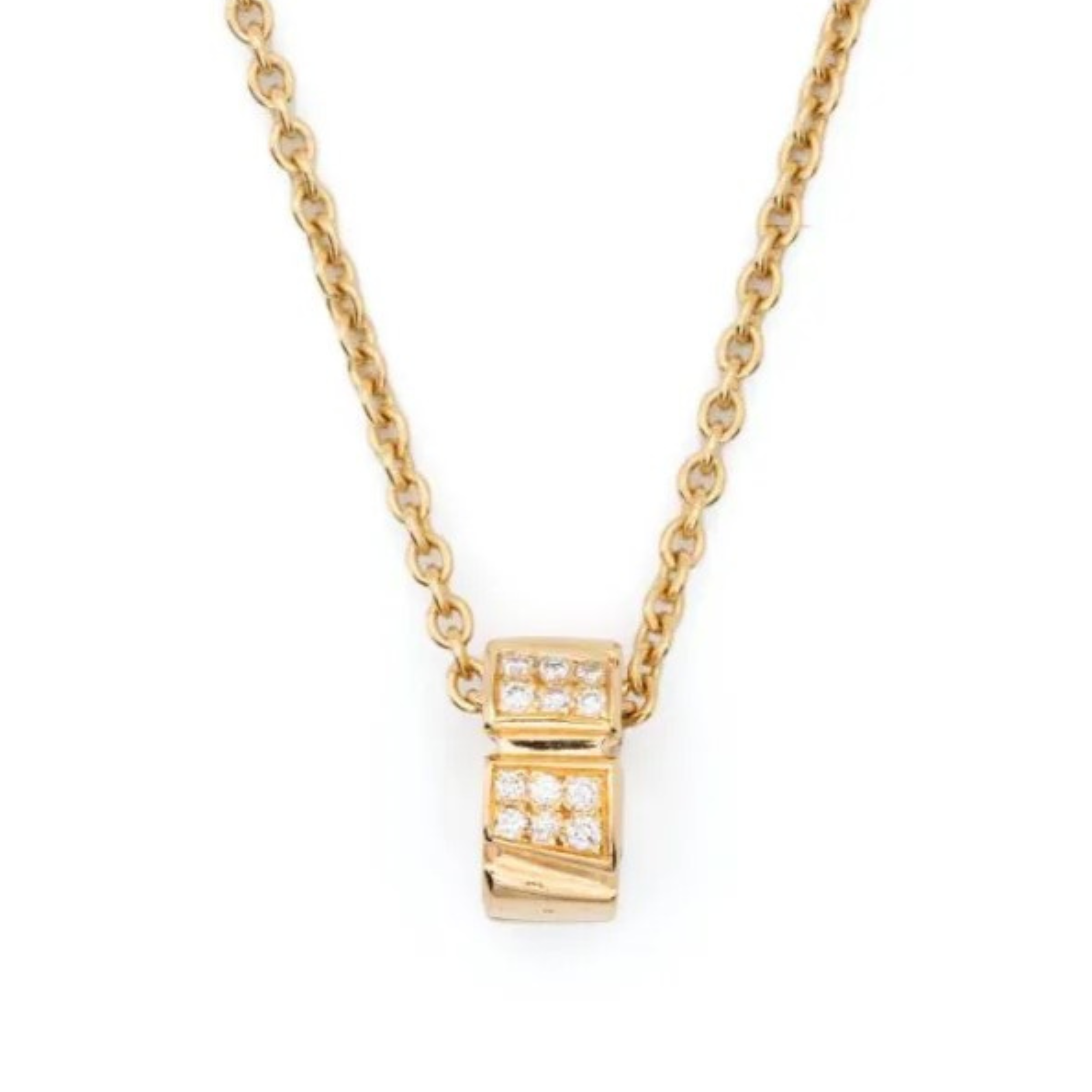 Necklace Ride & Love semi-pavé Small - 18k recycled yellow gold lab grown diamonds loyale paris fine jewelry 1