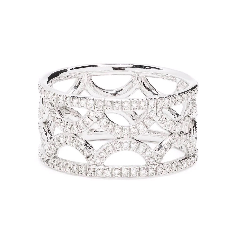 Ring Band Perpétuelle pavée - 18k white gold lab grown diamond Loyale Paris 1