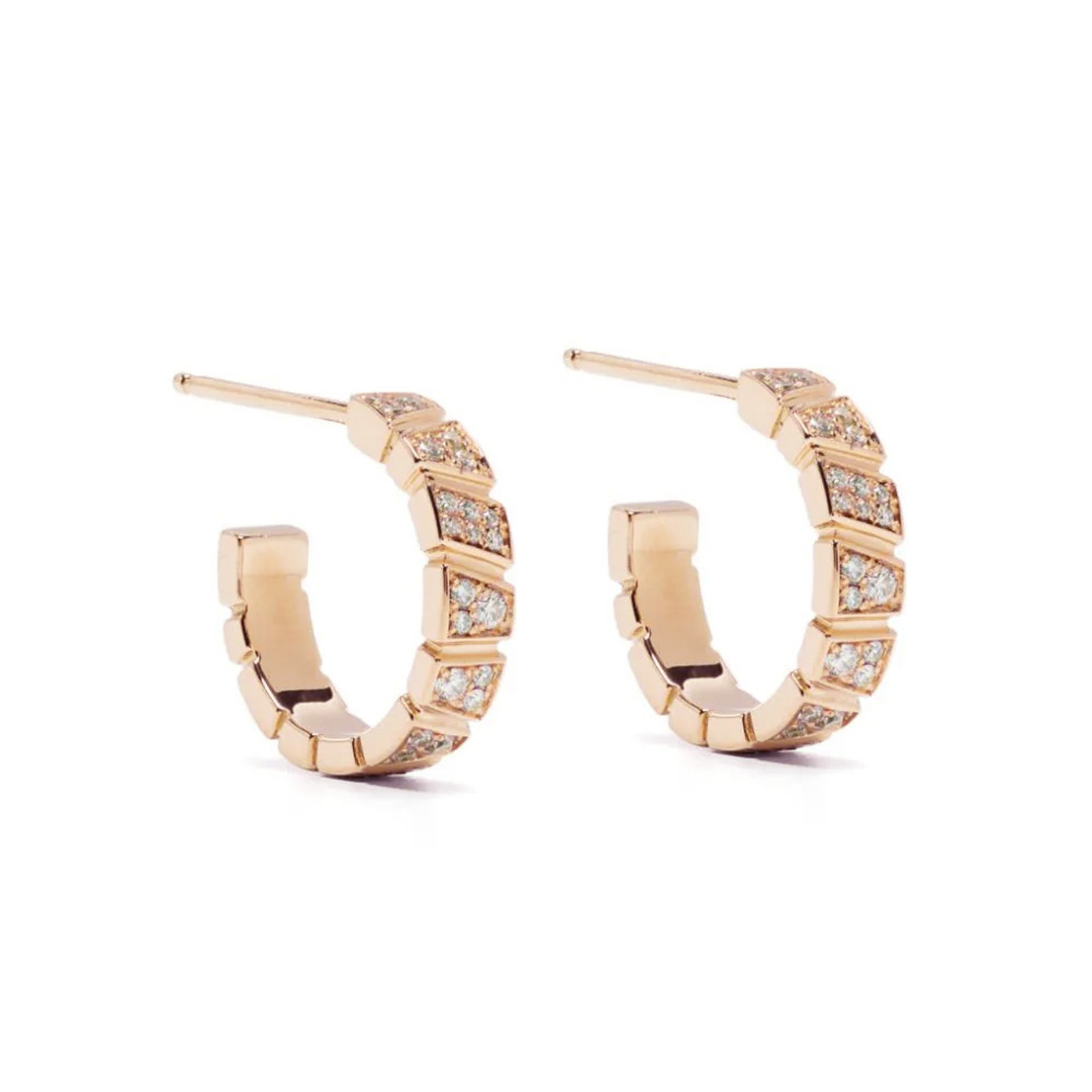 Earrings Ride & Love pavées Small - 18k rose gold 1