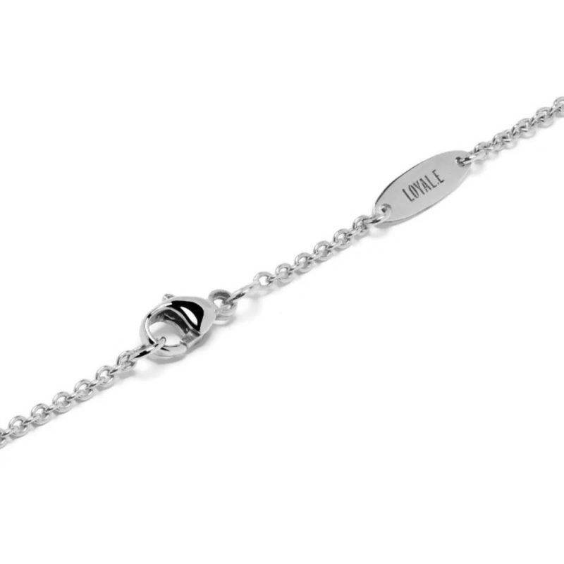 Necklace Ride & Love semi-pavé Small - 18k recycled white gold lab grown diamonds loyale paris fine jewelry 3