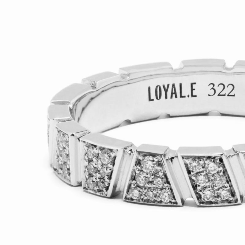 Ring Ride & Love pavée - 18k recycled white gold lab grown diamonds loyale paris fine jewelry 8