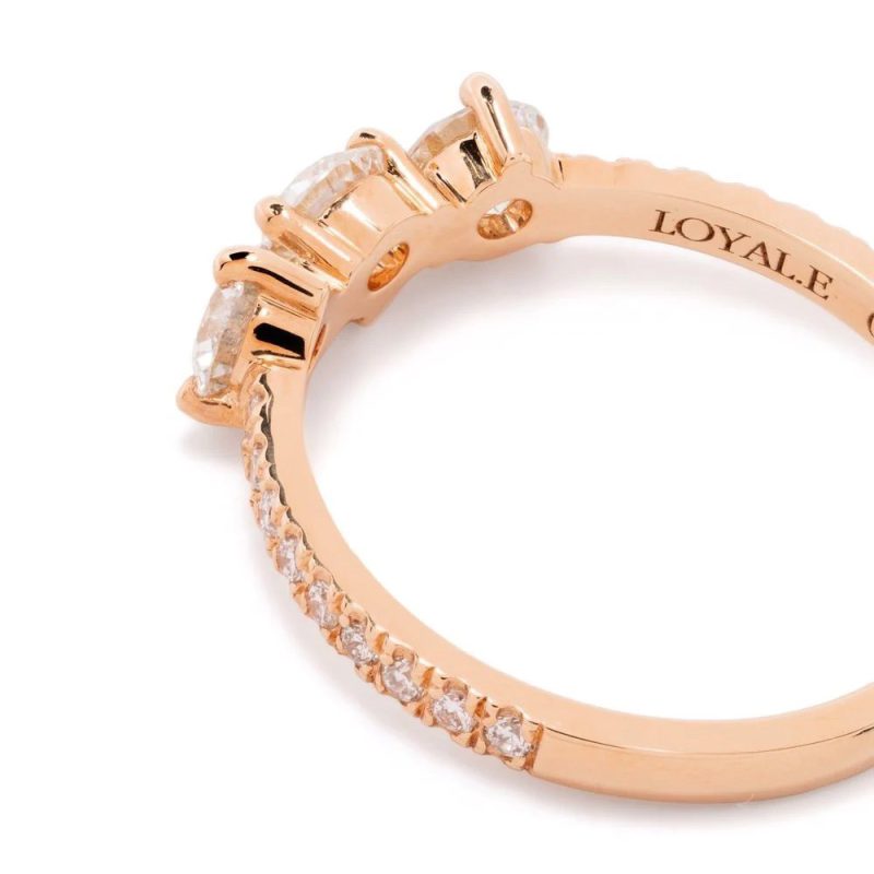 Solitaire Les Absolues Encore Plus 025ct pavé - 18k rose gold lab grown diamond Loyale Paris 5