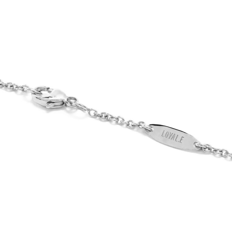 Necklace Intrépide Grand Arc 1ct pavé - 18K white gold lab grown diamond Loyale Paris 4