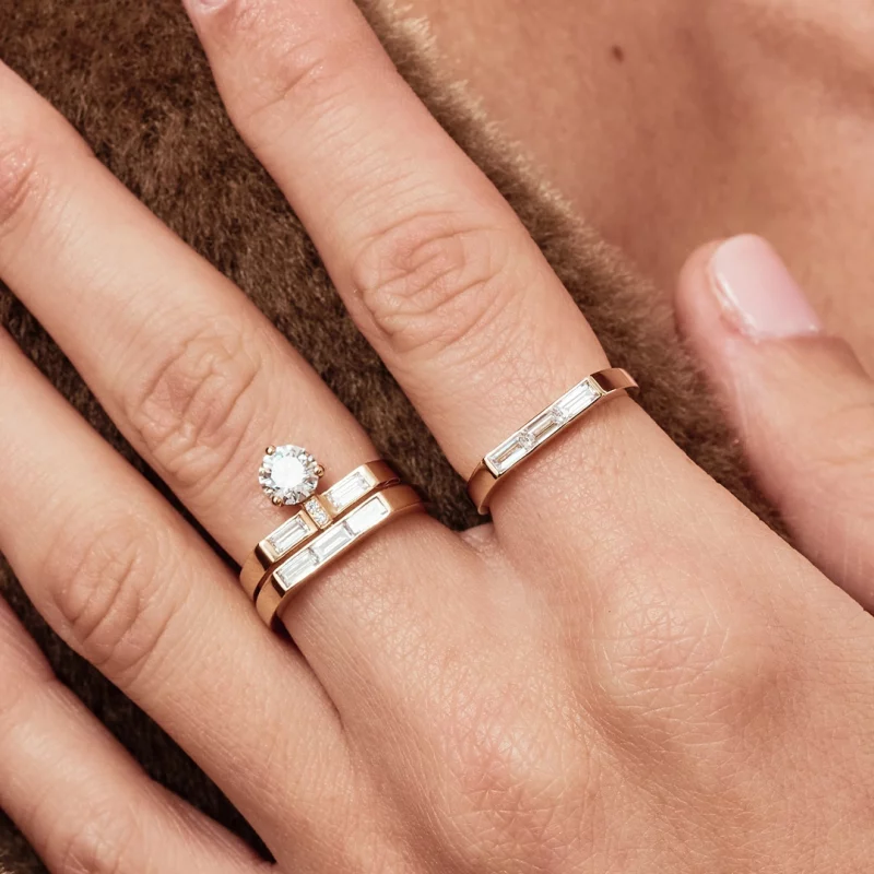 Solitaire Uraeus 0.7ct pavé baguette – Image 5