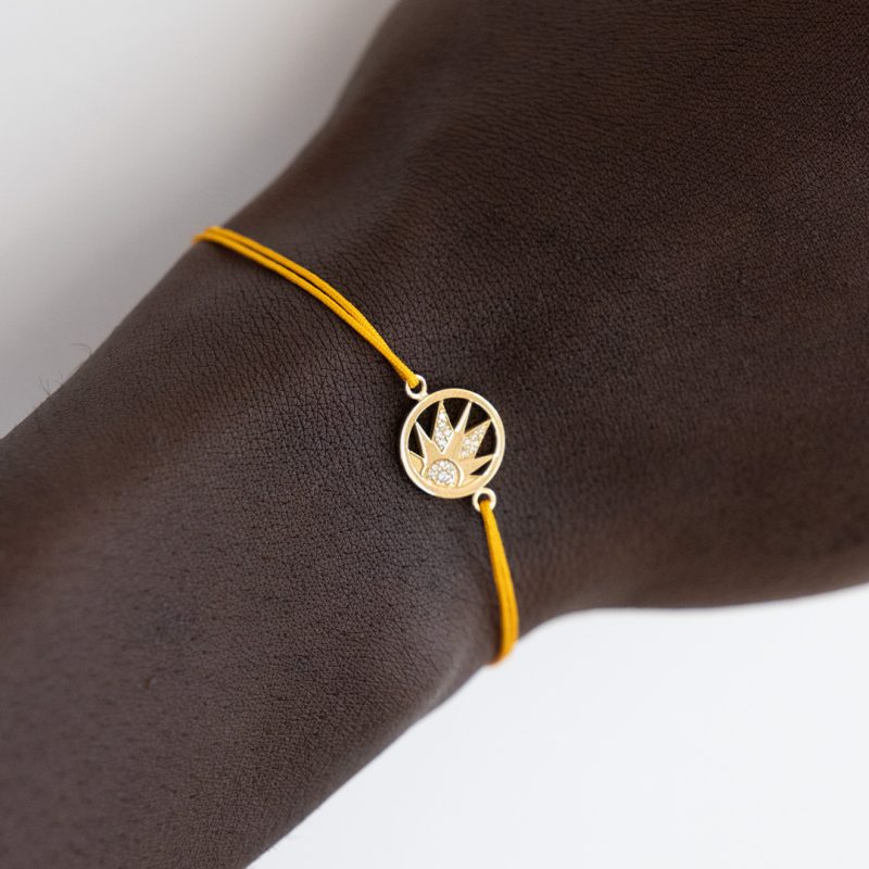 Charm Joie on Cord Bracelet - 18k yellow gold 2